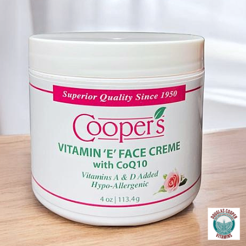 Face Cream CoQ10 & E: 4 oz Jar (PINK- Light Rose Scent)