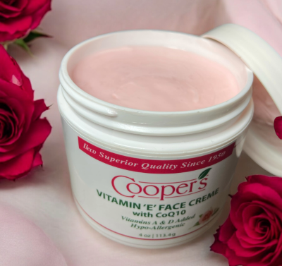 Face Cream CoQ10 & E: 4 oz Jar (PINK- Light Rose Scent)