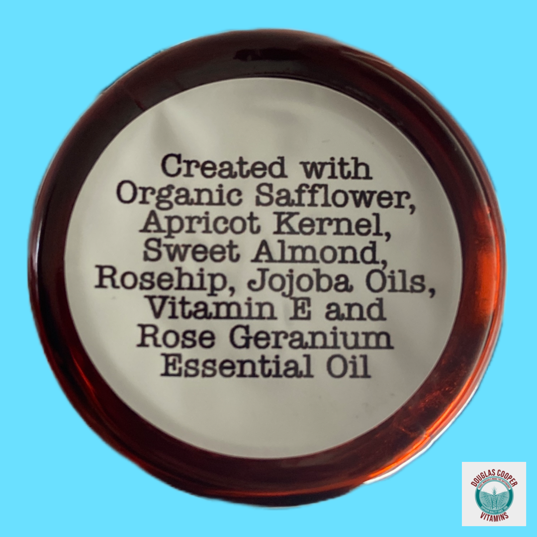 Body Oil: 4oz. Apricot, Vitamin E, Rose Geranium, Organic Safflower, Rose hips
