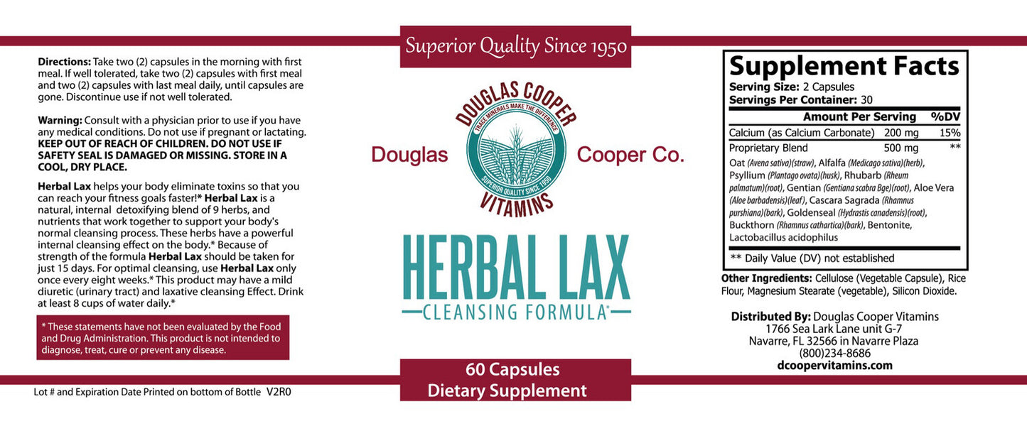Herbal Lax: Cleaning Complex, 60 Caps