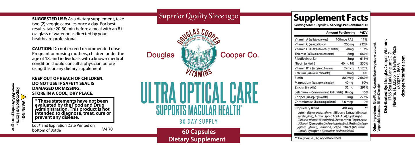 Cuidado óptico ultra: 60 cápsulas