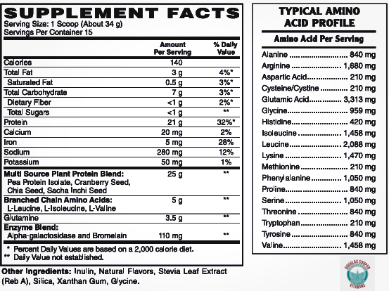 Plant protein ( Vanilla )