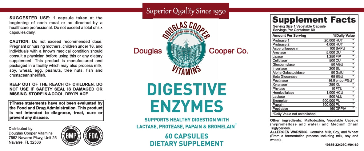 Enzimas digestivas: 60 cápsulas