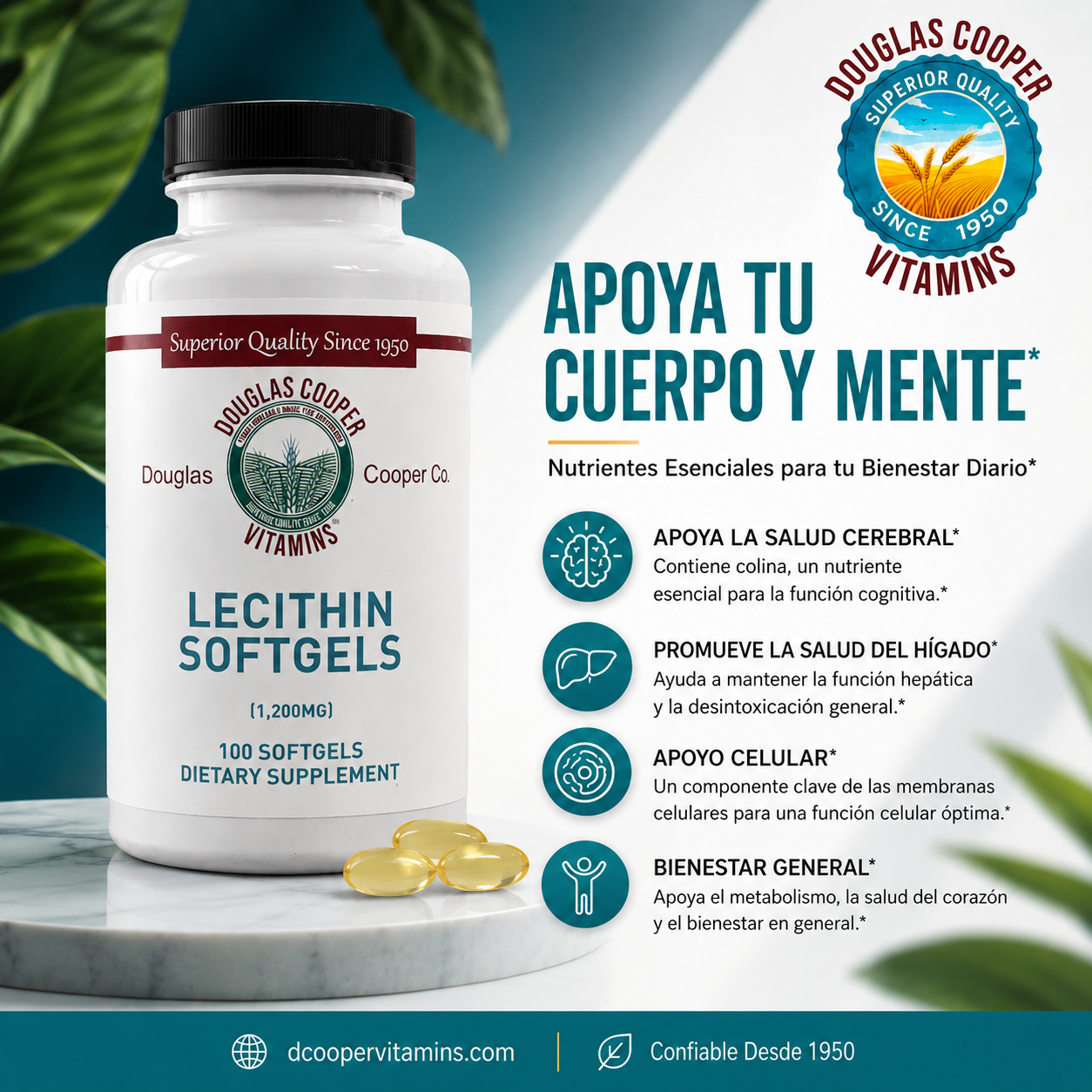 Lecithin: 1,200 mg 100 Softgels