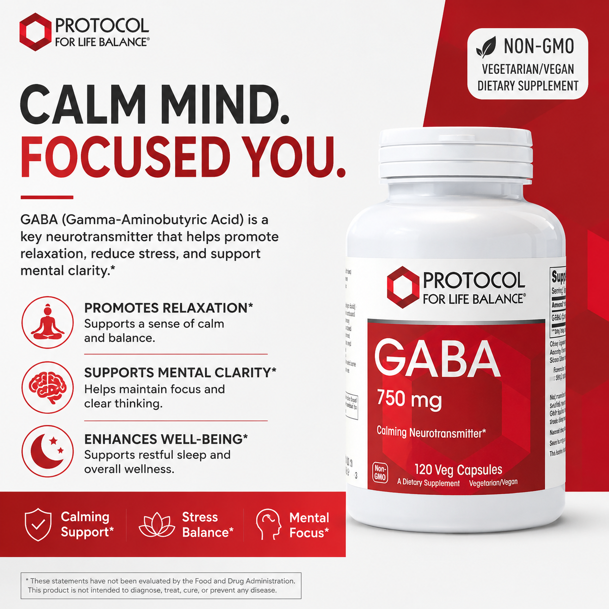 GABA 750MG: 120 VCAPS