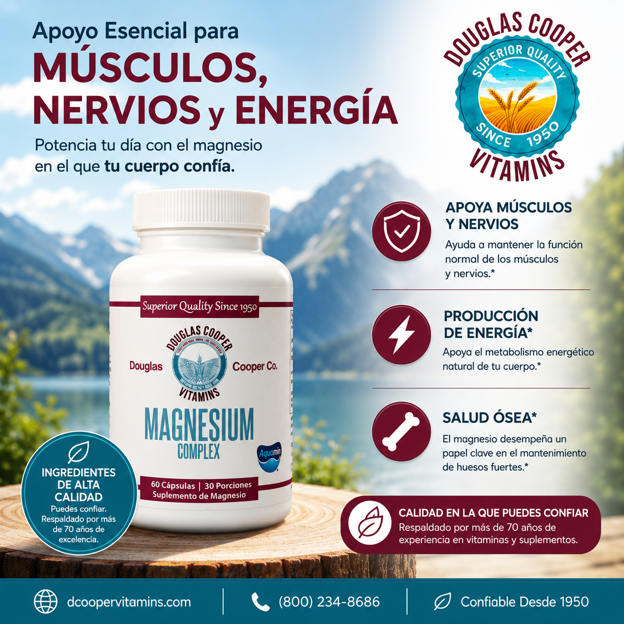 Complejo de magnesio: 60 cápsulas
