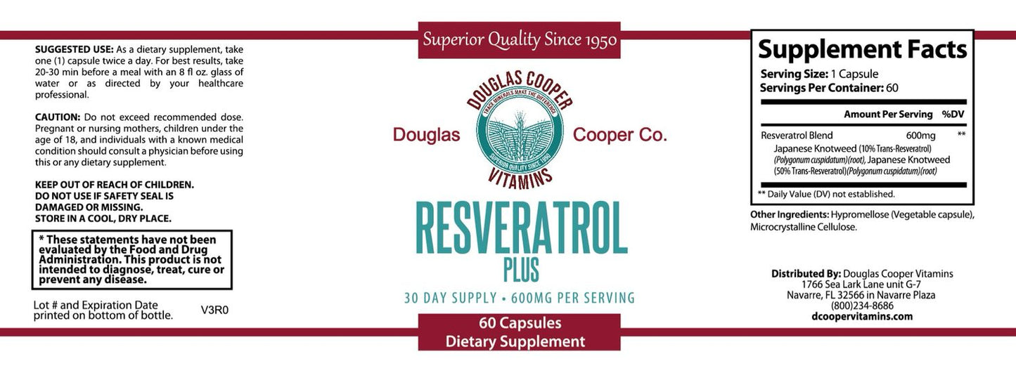 Resveratrol Plus: 600mg