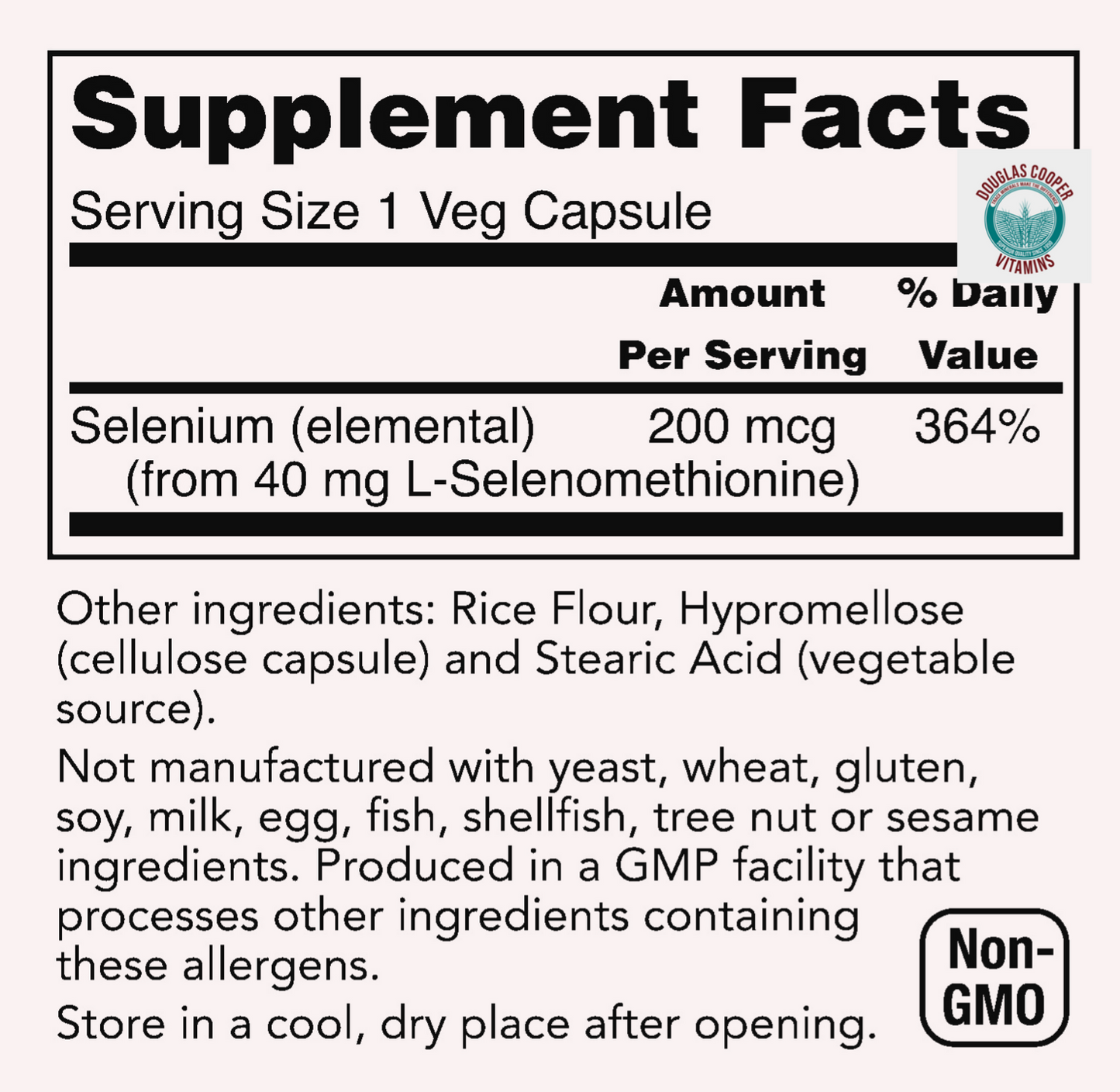 Selenium: 200mcg, 90 Vcaps