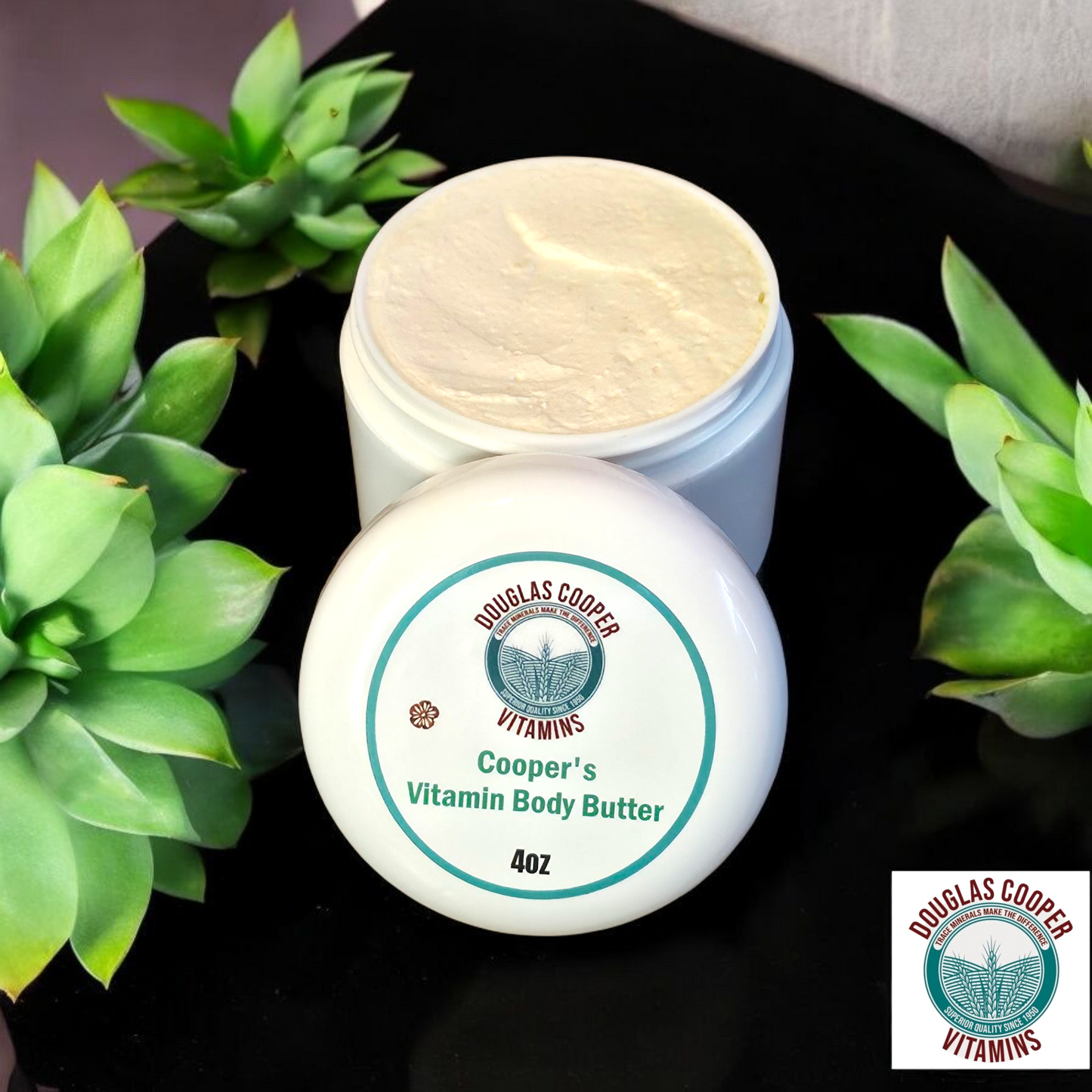 Manteca corporal: 4oz Orgánica: Coco, Mango, Karité, Cacao, Aguacate, Albaricoque, Aloe y Vitamina E