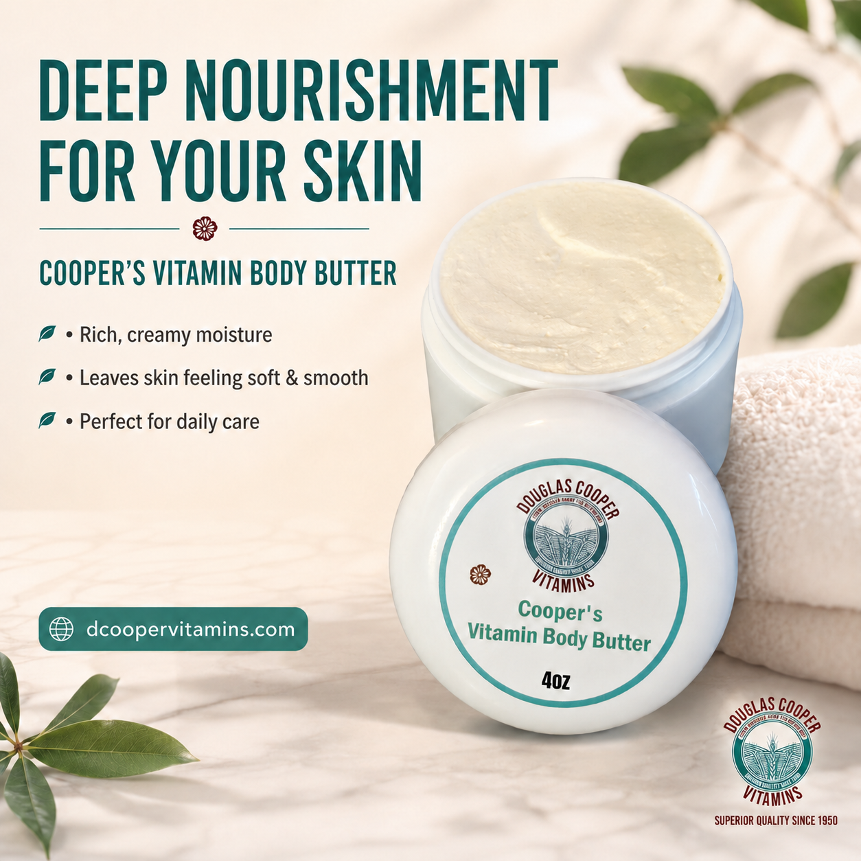 Manteca corporal: 4oz Orgánica: Coco, Mango, Karité, Cacao, Aguacate, Albaricoque, Aloe y Vitamina E