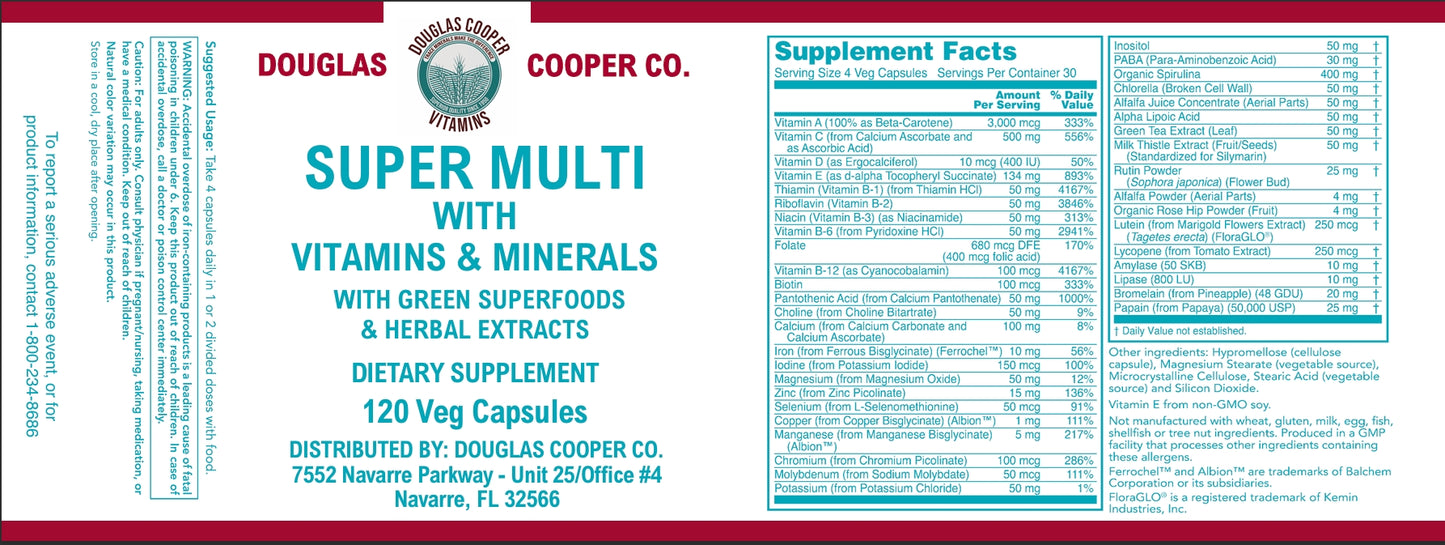 Vitaminas y minerales SUPERMULTI: 90 cápsulas