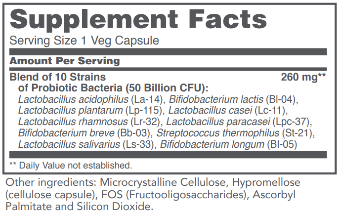 ProtoDophilus 50 Billion - 10 Strains, 50 vcaps
