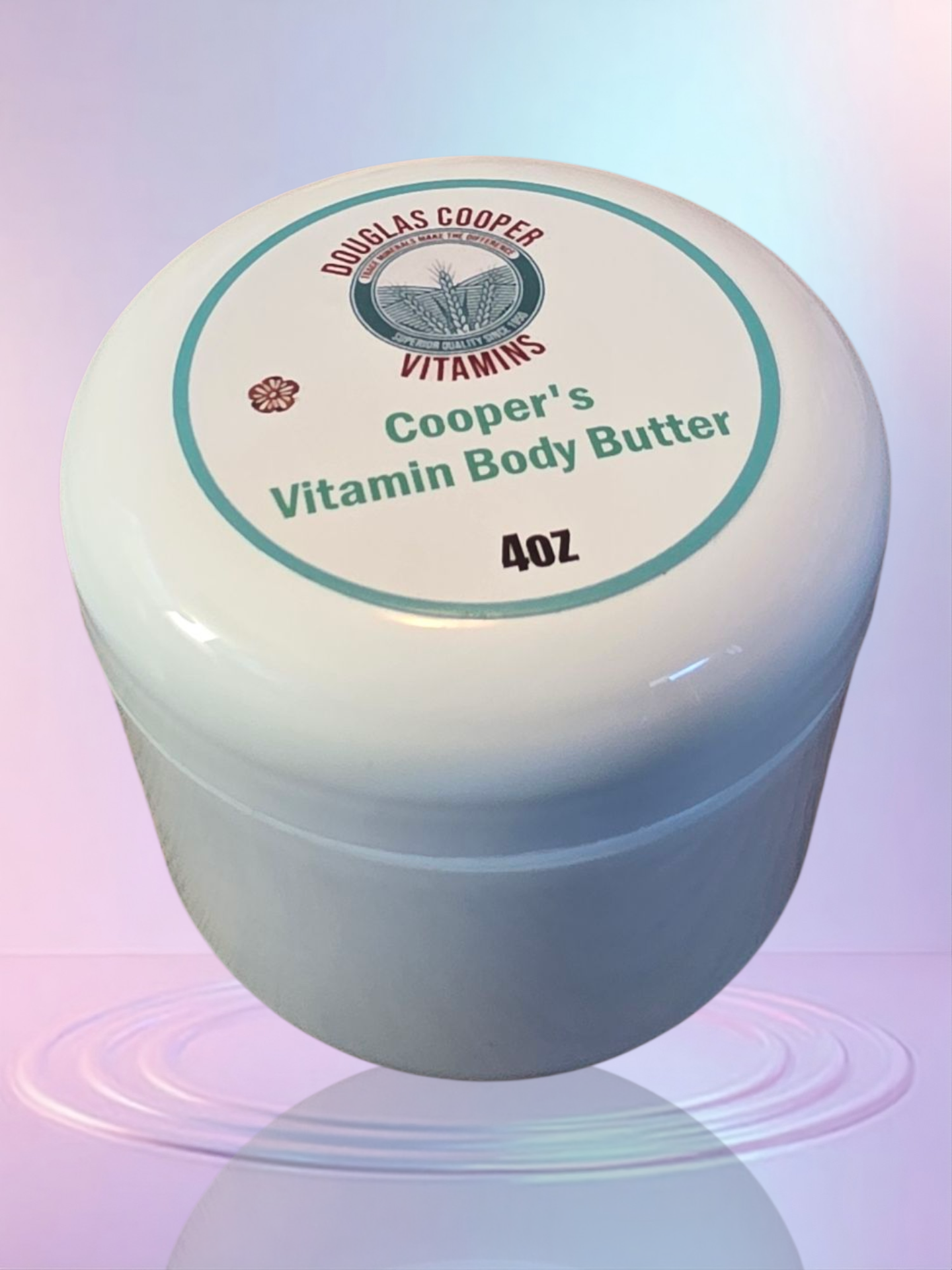 Manteca corporal: 4oz Orgánica: Coco, Mango, Karité, Cacao, Aguacate, Albaricoque, Aloe y Vitamina E