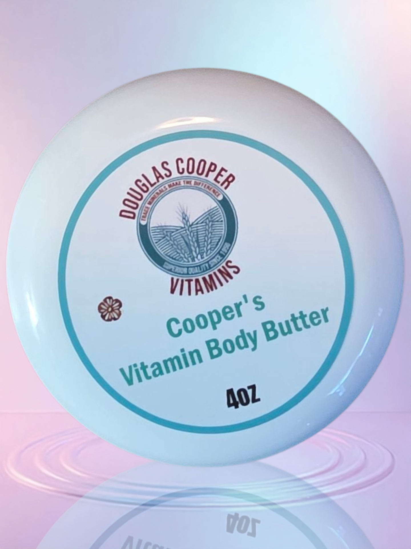 Manteca corporal: 4oz Orgánica: Coco, Mango, Karité, Cacao, Aguacate, Albaricoque, Aloe y Vitamina E