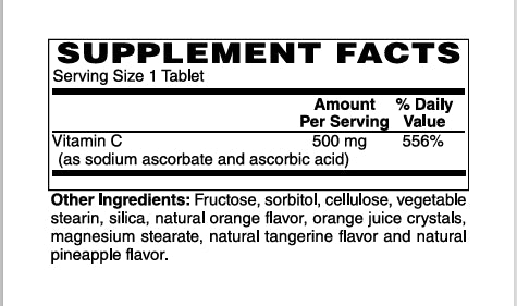 C 500mg: 90 Chewable Tablets