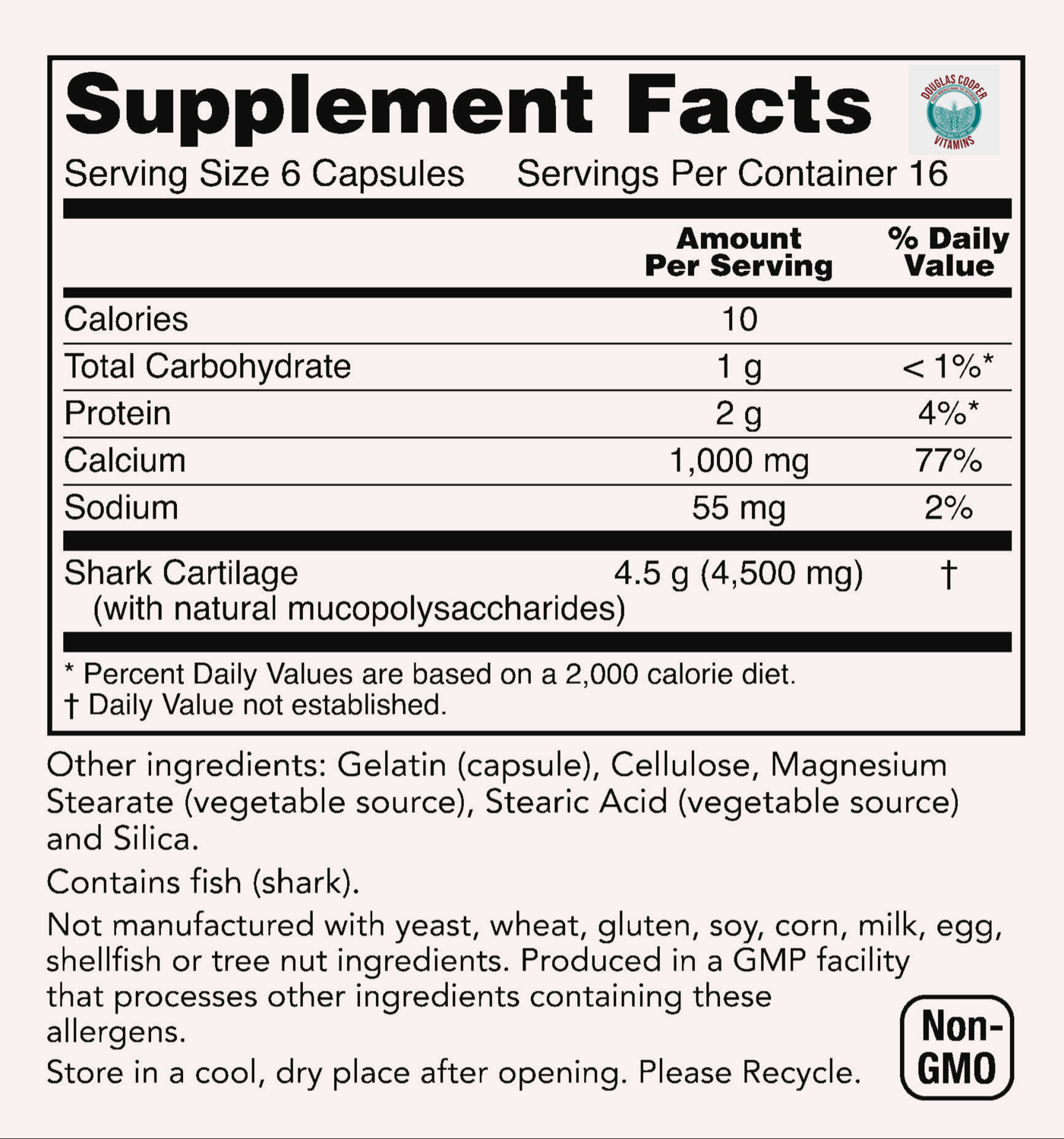 Shark Cartilage: 750mg, 100 Caps