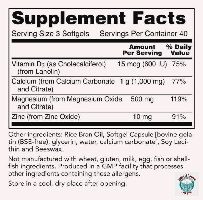 Calcium Mag & Vitamin D: 120 Softgels