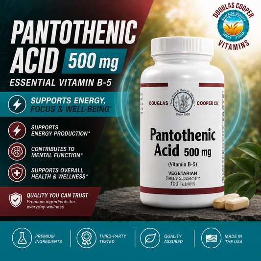 Panothenic Acid: 500mg, 100tabs