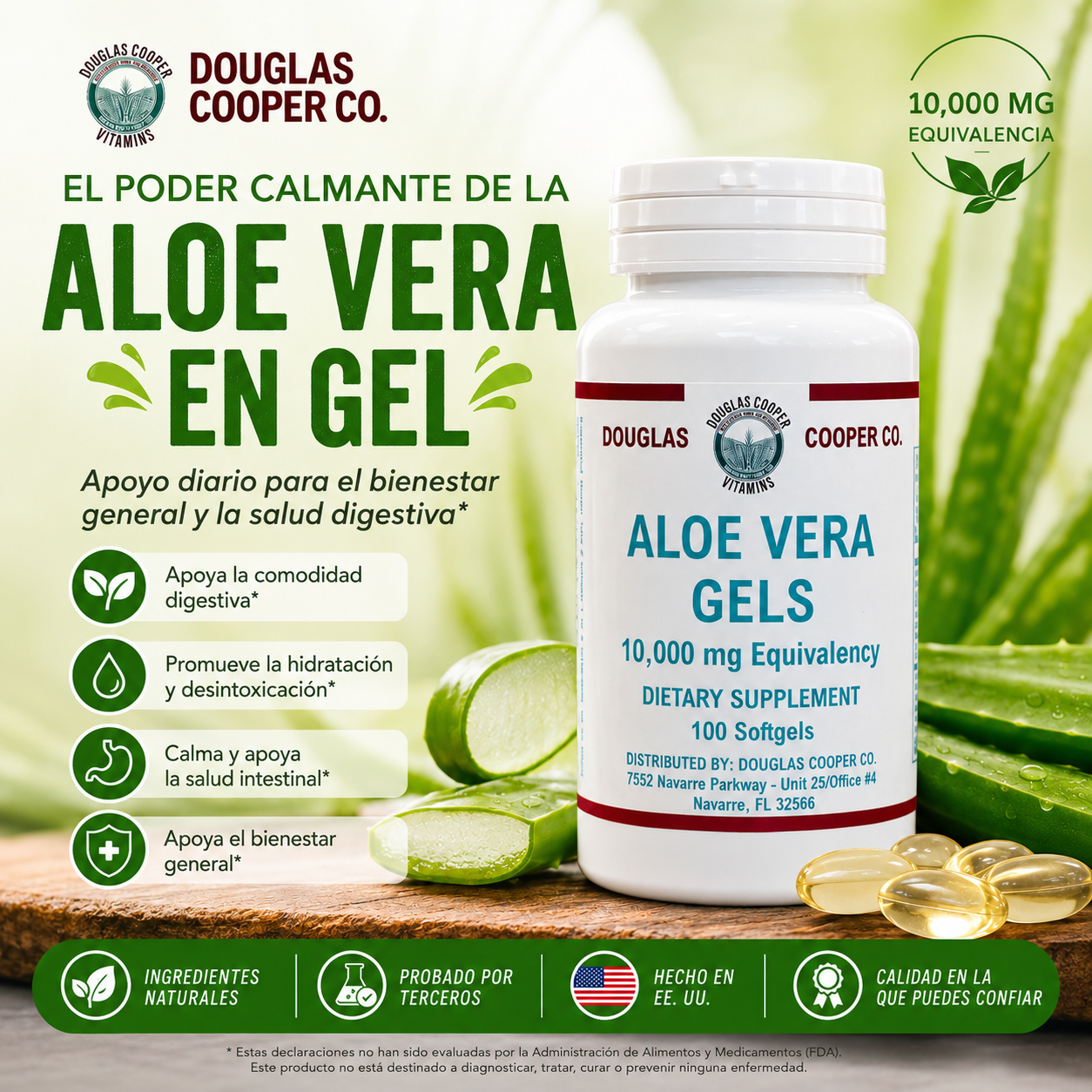Aloe Vera: 10,000mg, 100 Gelcaps