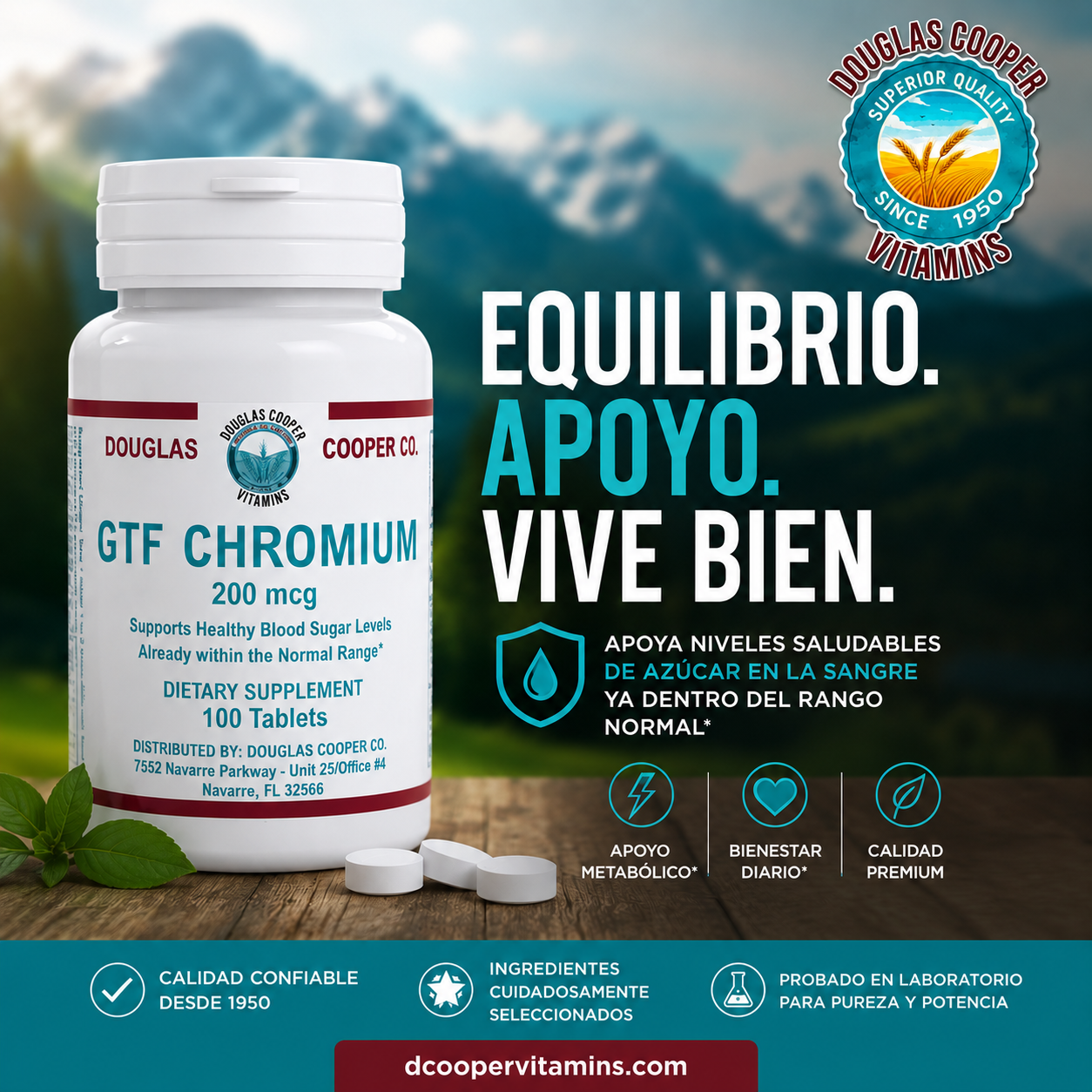 Chromium GTF: 200mcg, 100 Tabs