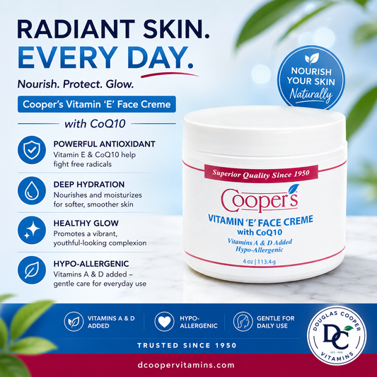 Face Cream CoQ10 & E: 4 oz Jar (WHITE- No Scent)
