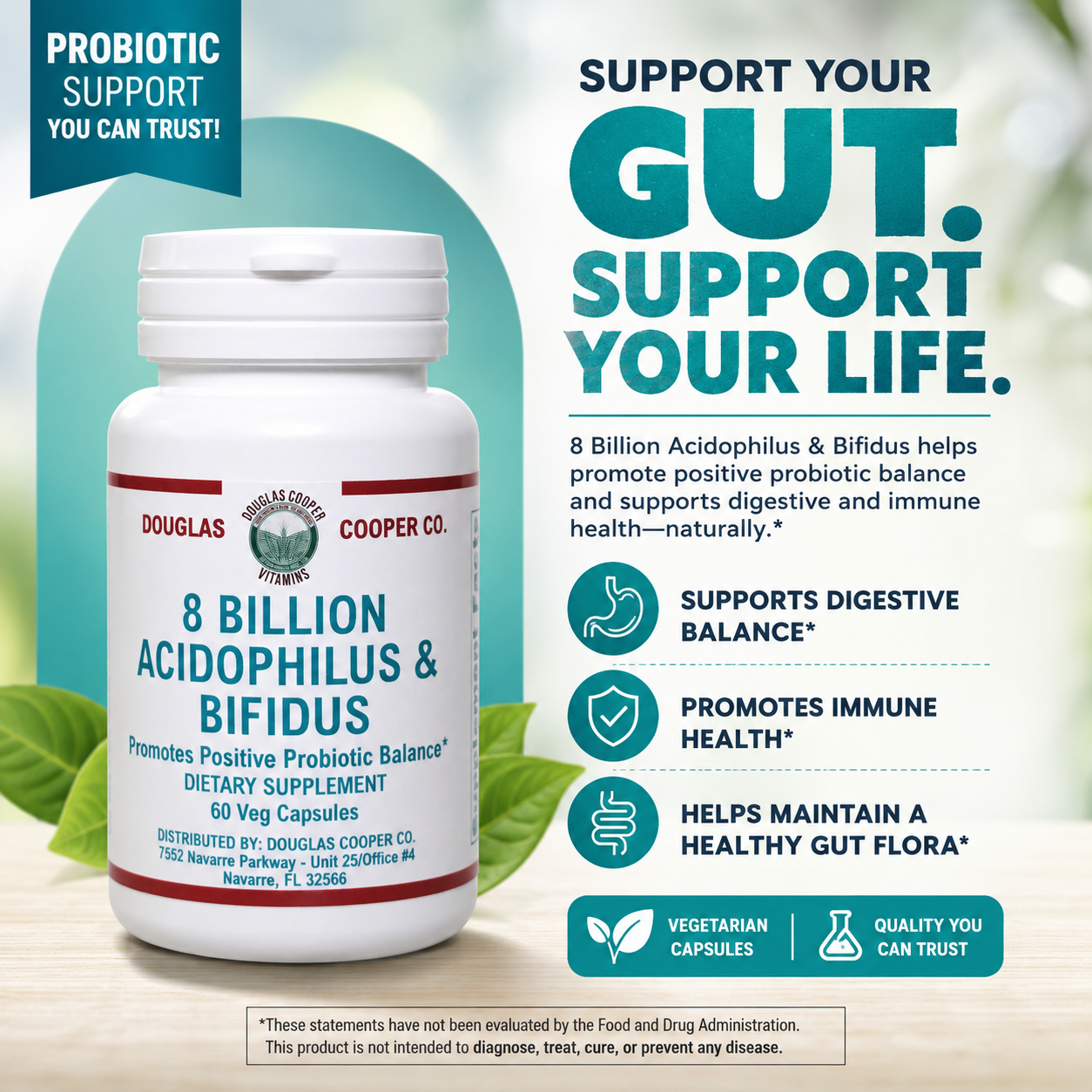 Acidophilus & Bifidus: 8 Billion, 60 Caps