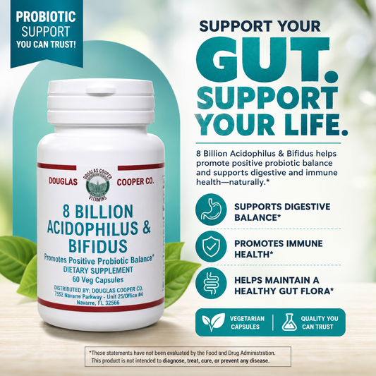 Acidophilus y Bifidus: 8 mil millones, 60 cápsulas