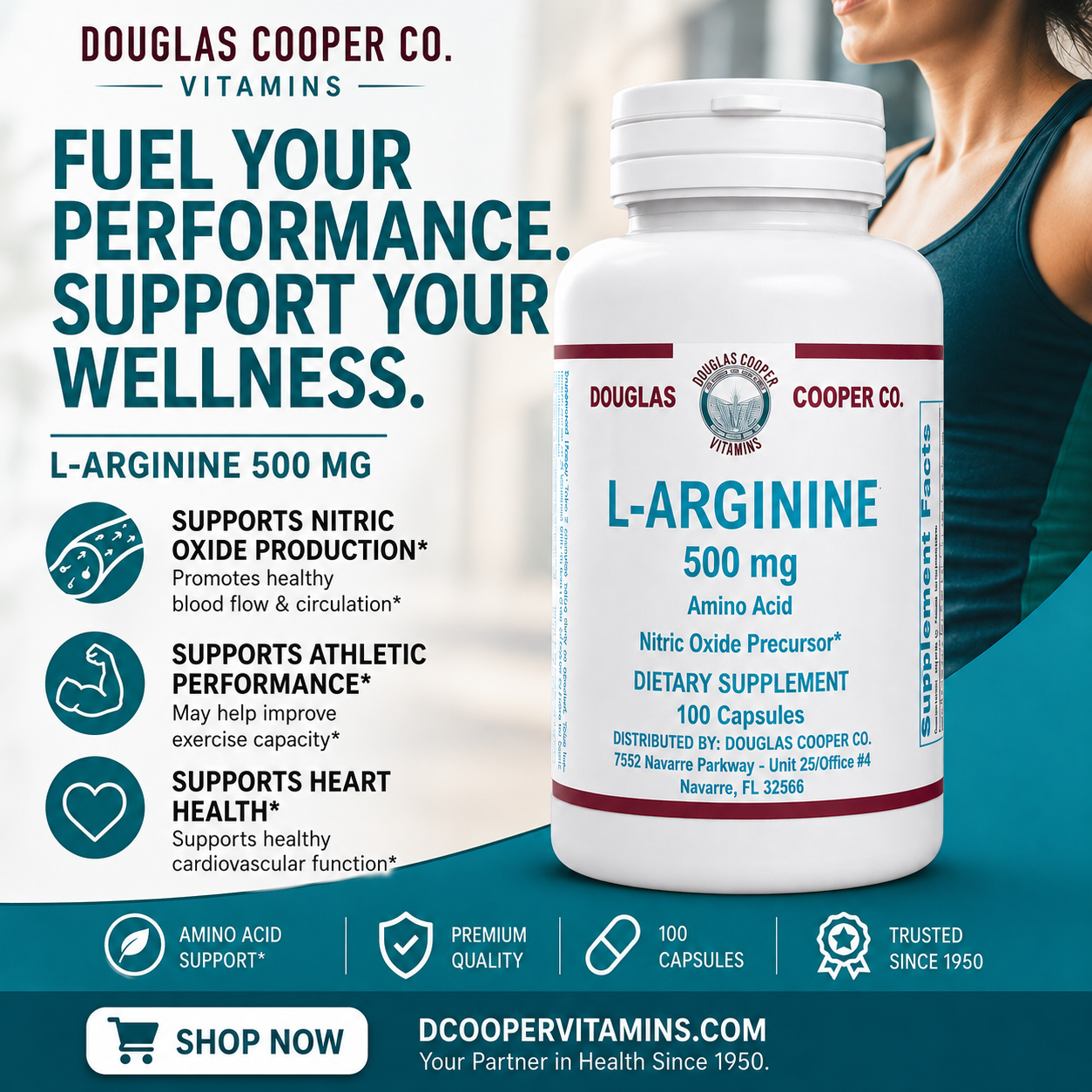Arginine: 500mg, 100 Caps