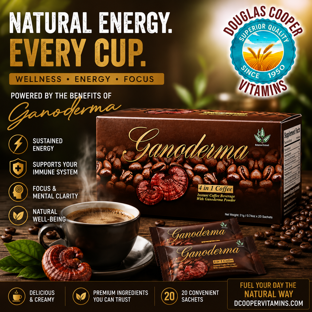 Caja de café: Ganoderma 20 paquetes