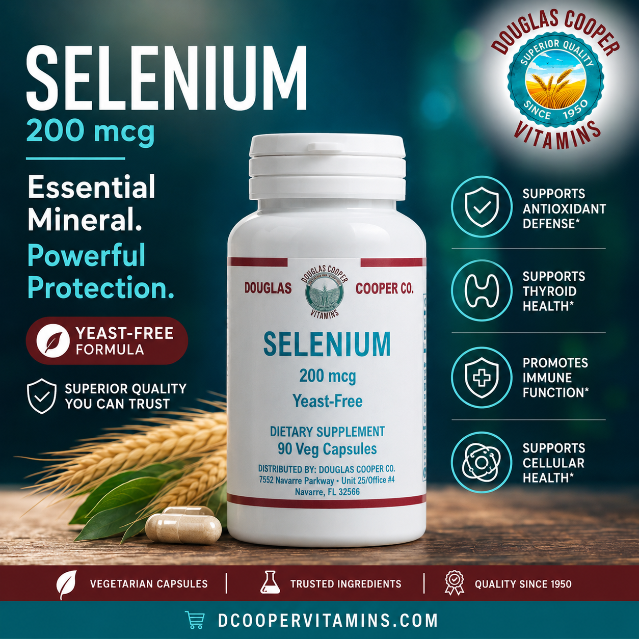 Selenium: 200mcg, 90 Vcaps