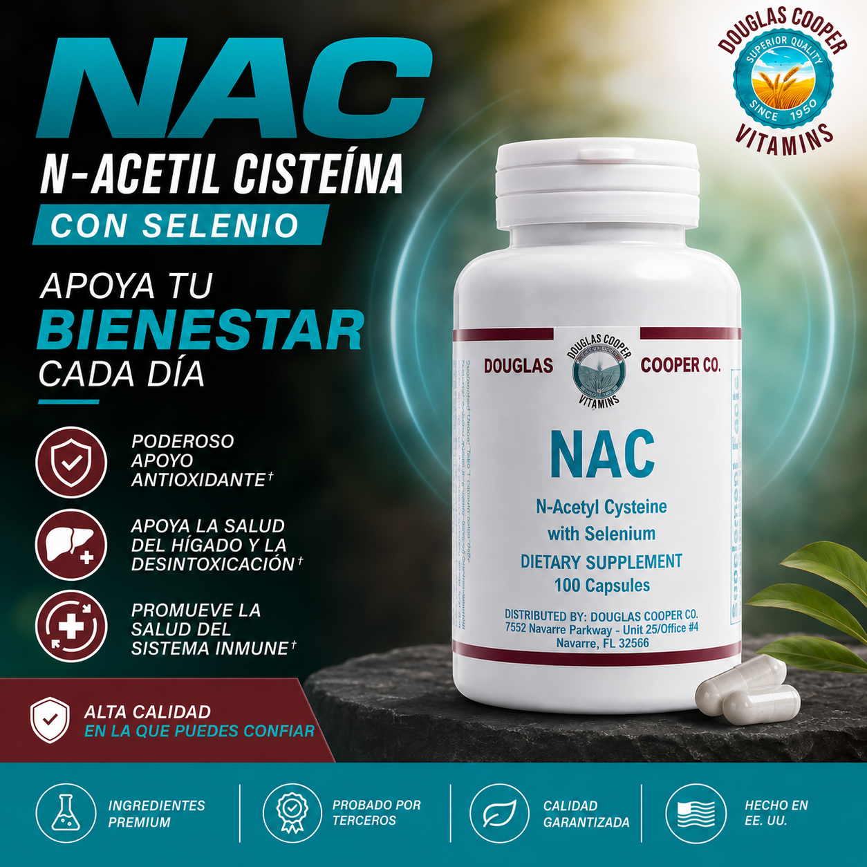 NAC: 600mg, 100 Caps