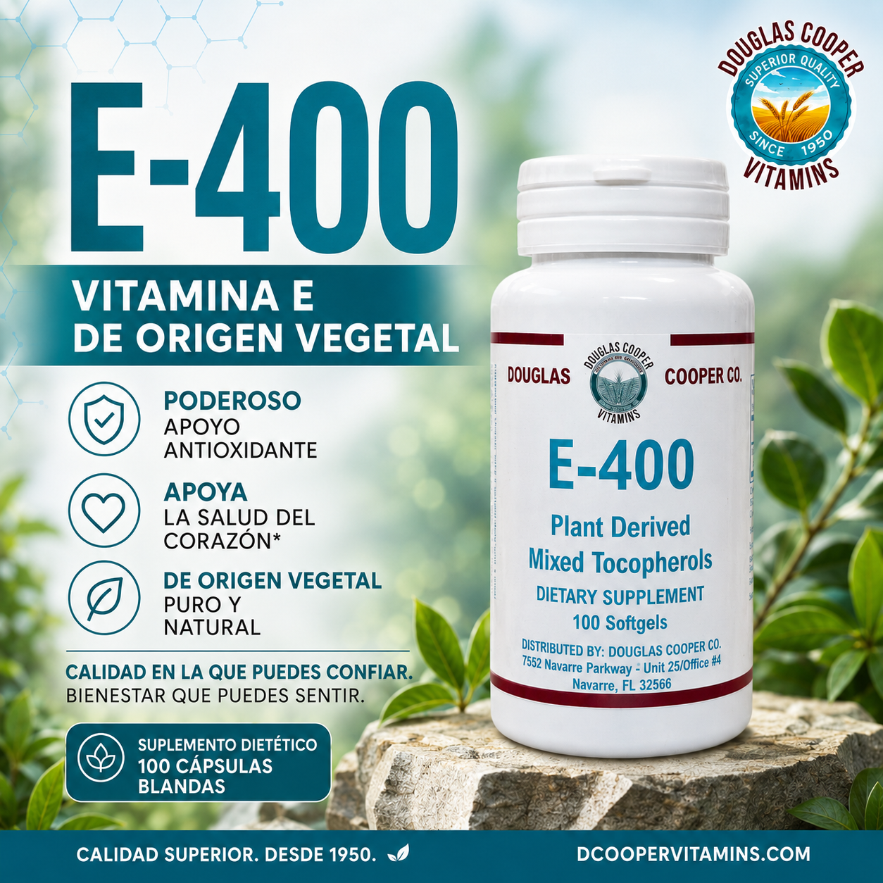 E 400 IU: Mixed Tocopherols, 100 Gels