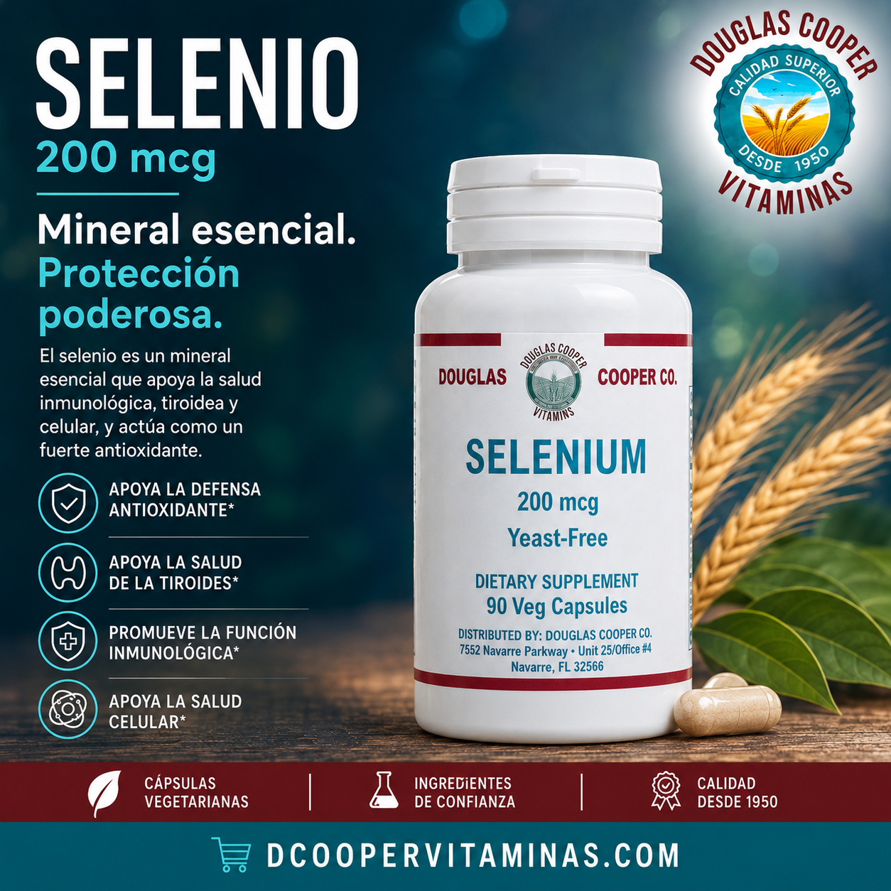 Selenium: 200mcg, 90 Vcaps