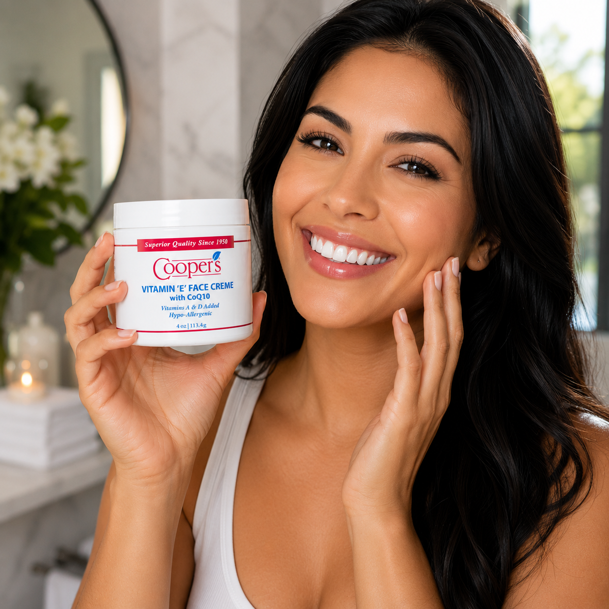 Face Cream CoQ10 & E: 4 oz Jar (WHITE- No Scent)
