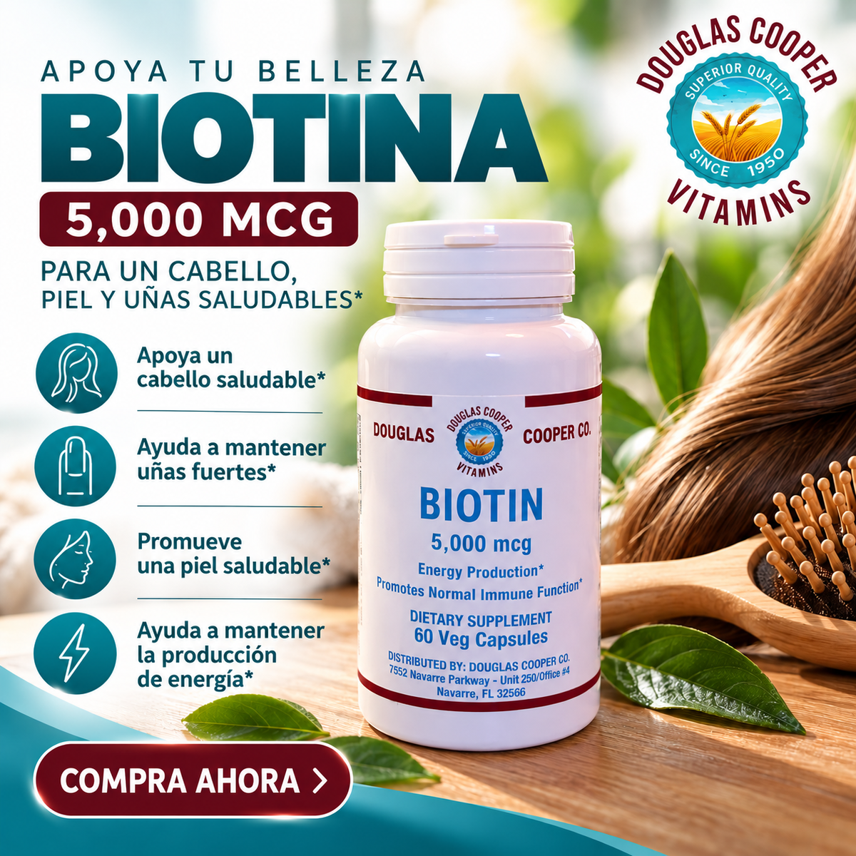 Biotin: 5,000mcg, 60 Veg caps